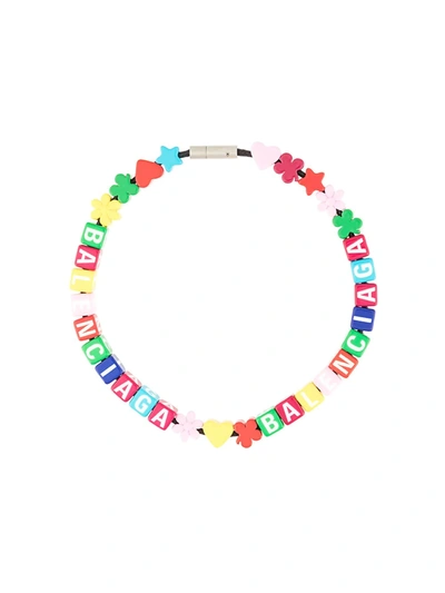 Shop Balenciaga Toy Choker Necklace In Multicolour