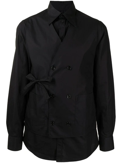 Shop Dolce & Gabbana Layered Cotton Shirt In Black