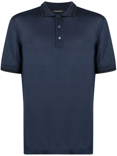 Shop Ermenegildo Zegna Short-sleeve Polo Shirt In Blue