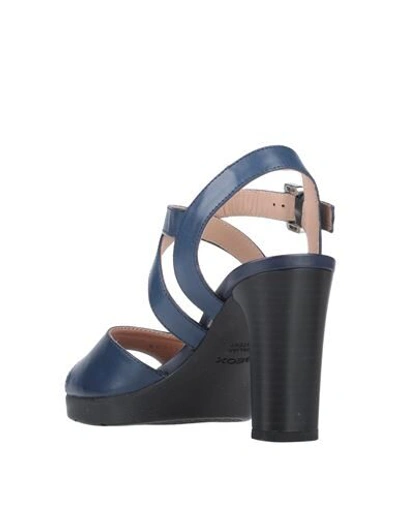 Shop Geox Woman Sandals Blue Size 10.5 Soft Leather