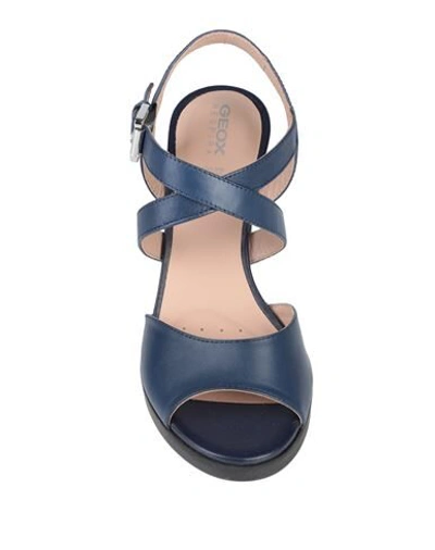 Shop Geox Woman Sandals Blue Size 5 Soft Leather