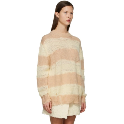 Shop Acne Studios Yellow & Beige Block Stripe Sweater In Cmh Paleyel