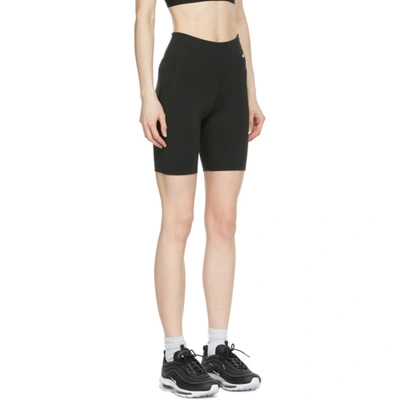Shop Nike Black One Mid-rise Biker Shorts In 010 Black/w