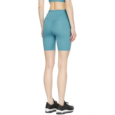Shop Nike Blue One Mid-rise Biker Shorts In 424 Cerulea
