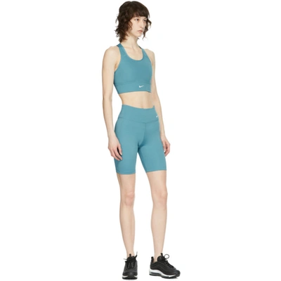 Shop Nike Blue One Mid-rise Biker Shorts In 424 Cerulea