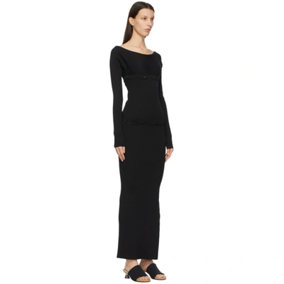 Shop Christopher Esber Black Deconstructed Column Dress