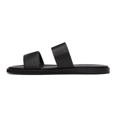 Shop Ermenegildo Zegna Black Double Strap Sandals In Ner Black