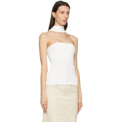 Shop Christopher Esber White Reverse T-bar Halter Tank Top