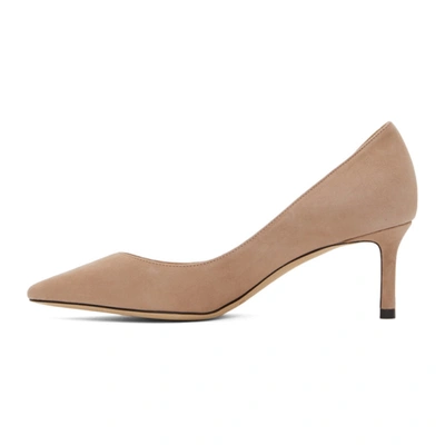 Shop Jimmy Choo Pink Suede Romy 60 Heels In Ballet Pink