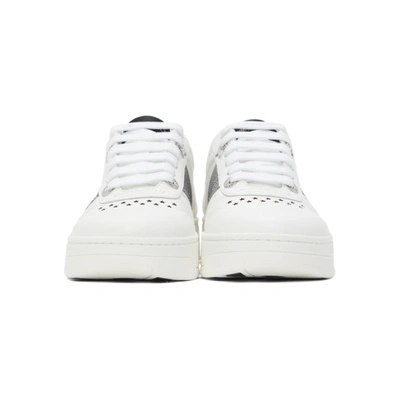 Shop Jimmy Choo White & Silver Hawaii Sneakers In X White/silver
