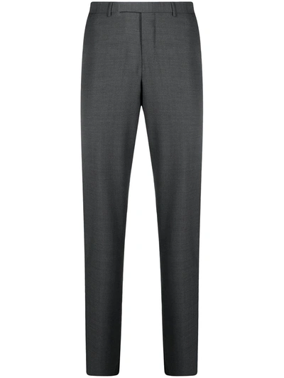 Shop Ermenegildo Zegna Tailored Straight-leg Trousers In Grey
