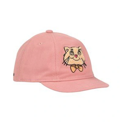 Shop Mini Rodini Pink Cat Applique Soft Cap