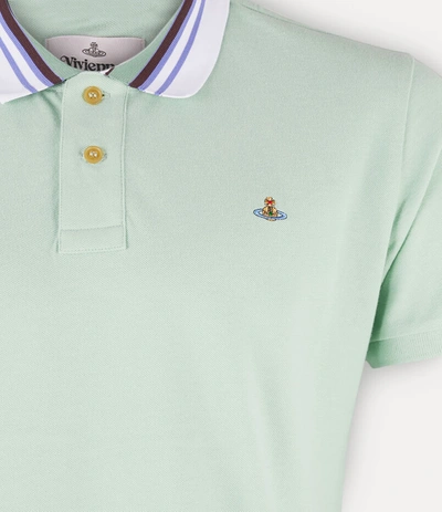 Shop Vivienne Westwood Classic Polo Stripe Collar Mint