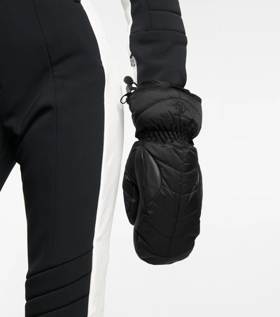 Shop Bogner Selia Leather-trimmed Ski Mittens In Black