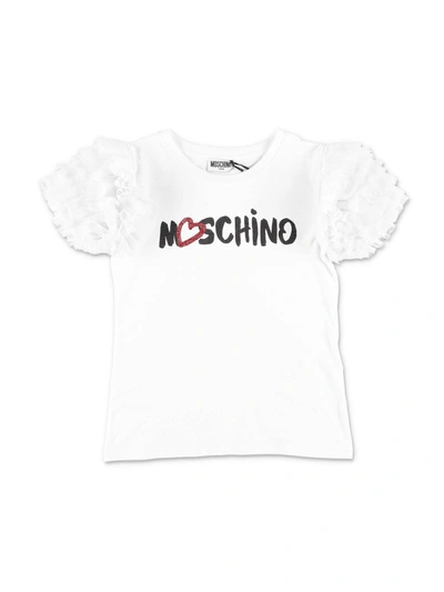 Shop Moschino White T-shirt With Tulle