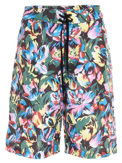 Shop Kenzo X Vans Swim Trunks In Multicolor In Multicolour