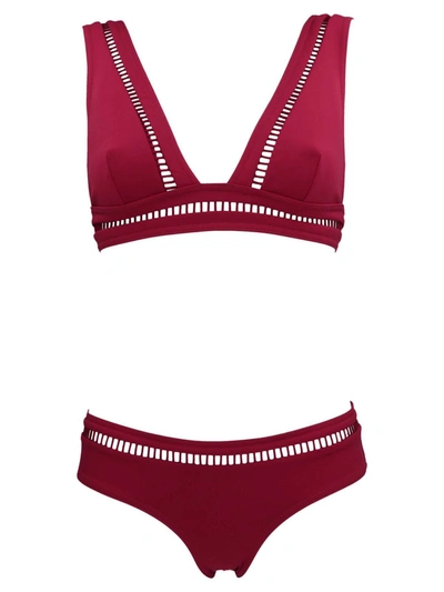 Shop Zimmermann Poppy Ladder Bikini In Ruby In Red