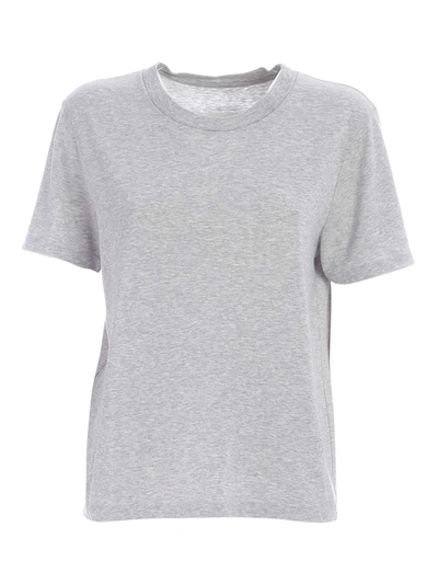 Shop Mm6 Maison Margiela Logo Embroidery T-shirt In Grey