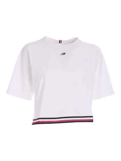 Shop Tommy Hilfiger Logo Sports T-shirt In White