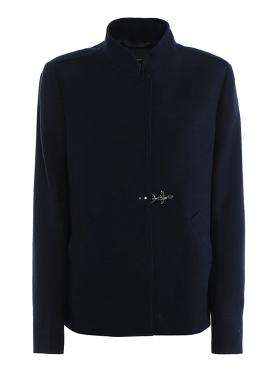 Shop Fay Linen Cotton Coat In Dark Blue