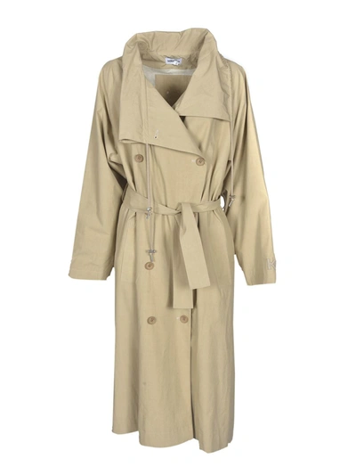 Shop Kenzo Double-breasted Trench Coat In Beige
