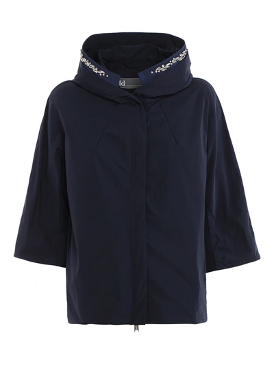 Shop Add Waterproof Jacket With Rhinestones In Dark Blue