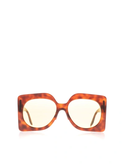 Shop Gucci Square Sunglasses In Tortoiseshell Color In Brown