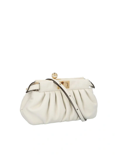 Shop Fendi Peekaboo Click Clutch In White