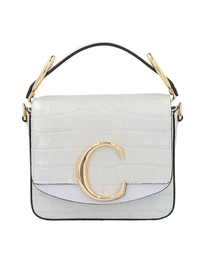 Shop Chloé Chloe C Mini Bag In Light Cloud In Grey