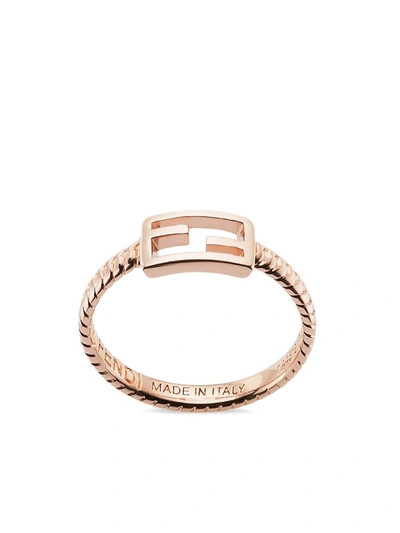 Shop Fendi Ff Baguette Band Ring In Pink