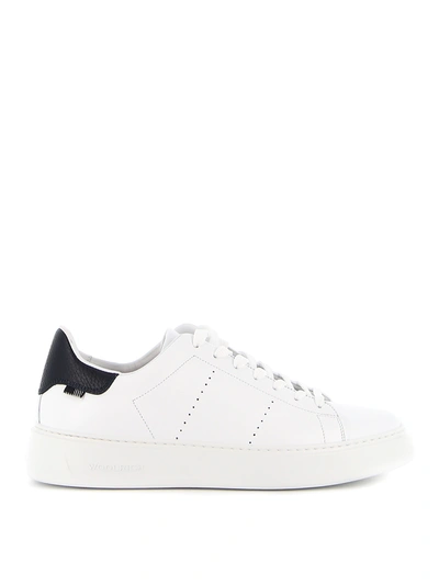 Shop Woolrich Smooth Leather Low Top Sneakers In White