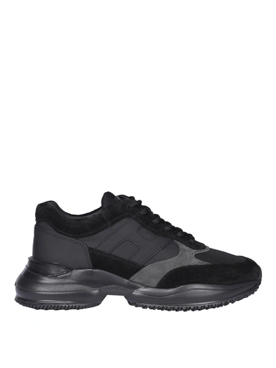 Shop Hogan Interaction Sneakers In Black