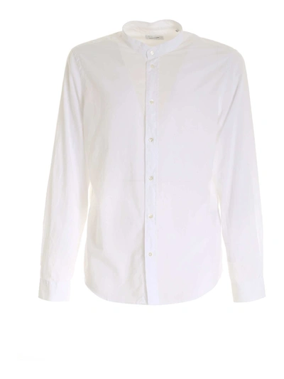 Shop Dondup Mandarin Collar Shirt In White