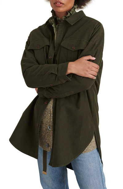 Shop Alex Mill Keeper Moleskin Tunic In Dark Green