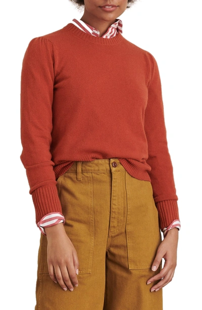 Shop Alex Mill Claire Wool & Cashmere Crewneck Sweater In Rust