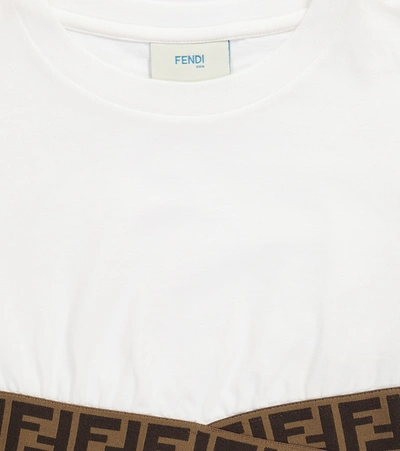 Shop Fendi Ff Cotton Crop Top In White