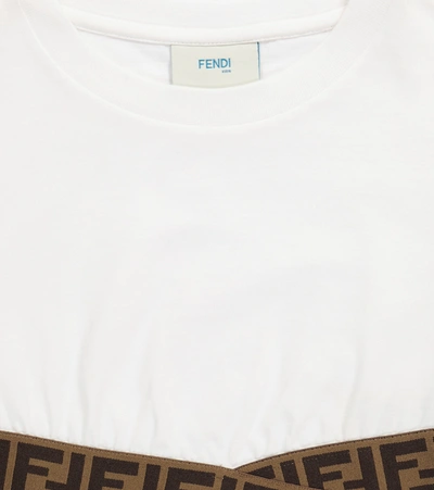 Shop Fendi Ff Cotton Crop Top In White