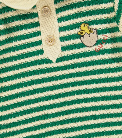 Gucci Baby Striped Wool And Cotton Sweater In Green