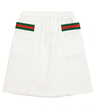 Shop Gucci Stretch-cotton Skirt In White
