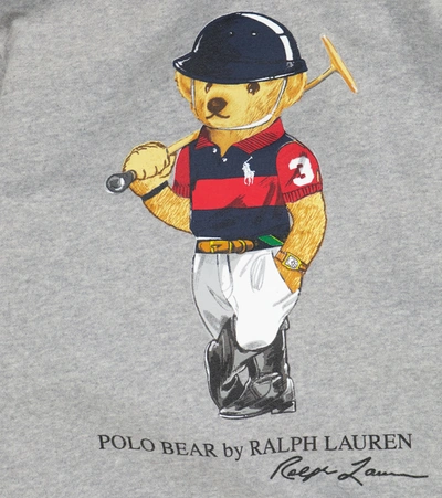 Shop Polo Ralph Lauren Polo Bear Cotton-blend Hoodie In Grey