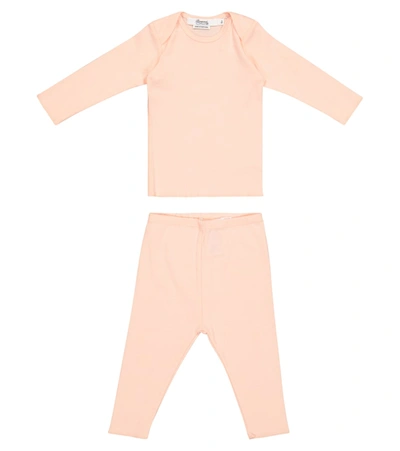 Shop Bonpoint Baby Cotton Top And Pants Set In Pink