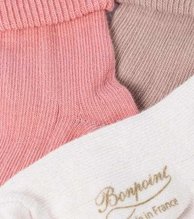 Shop Bonpoint Baby Set Of 7 Cotton-blend Socks In Pink