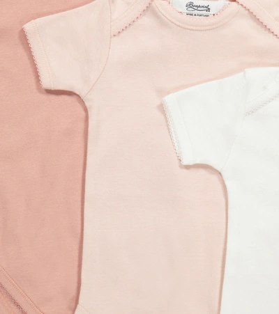 Shop Bonpoint Baby Set Of 3 Cotton Bodysuits In Pink