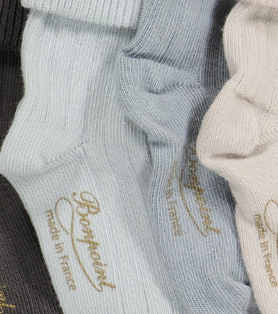 Bonpoint Baby Set Of 7 Cotton-blend Socks In Blue