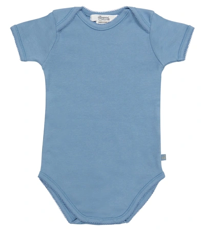Shop Bonpoint Baby Set Of 3 Cotton Bodysuits In Blue