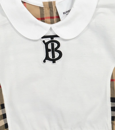 Shop Burberry Baby Vintage Check Cotton Top In White