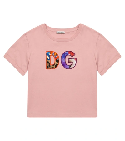 Shop Dolce & Gabbana Logo Cotton T-shirt In Pink