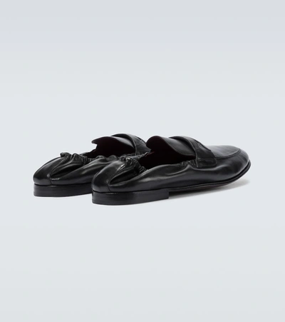 Shop Dolce & Gabbana Flexible Leather Loafers In Black