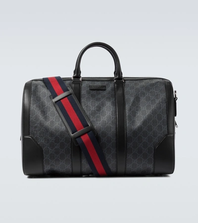 Gucci Black Large Gg Supreme Carry-on Duffle Bag - 1095 Black/nero/brb