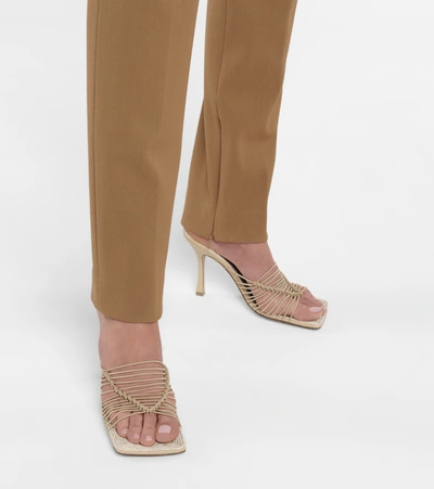 Shop Bottega Veneta Stretch Sandals In Beige